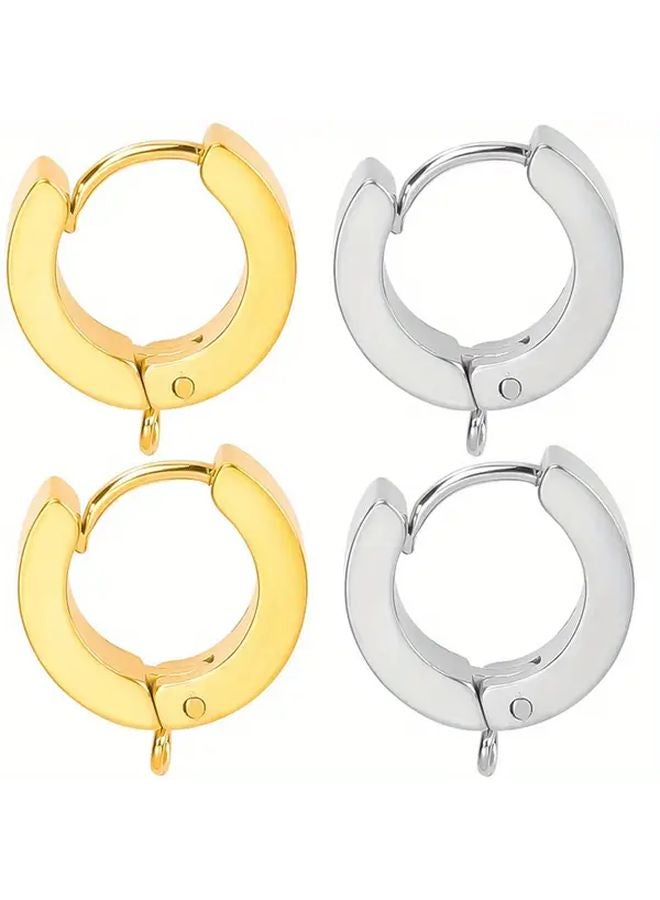 304 Stainless Steel Round Ring Ear Cuffs 6pcs DIY Handmade Earrings Jewelry Making Parts - Image 1